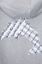 Grey Cotton Bar Stripe Zip-Through - Men's