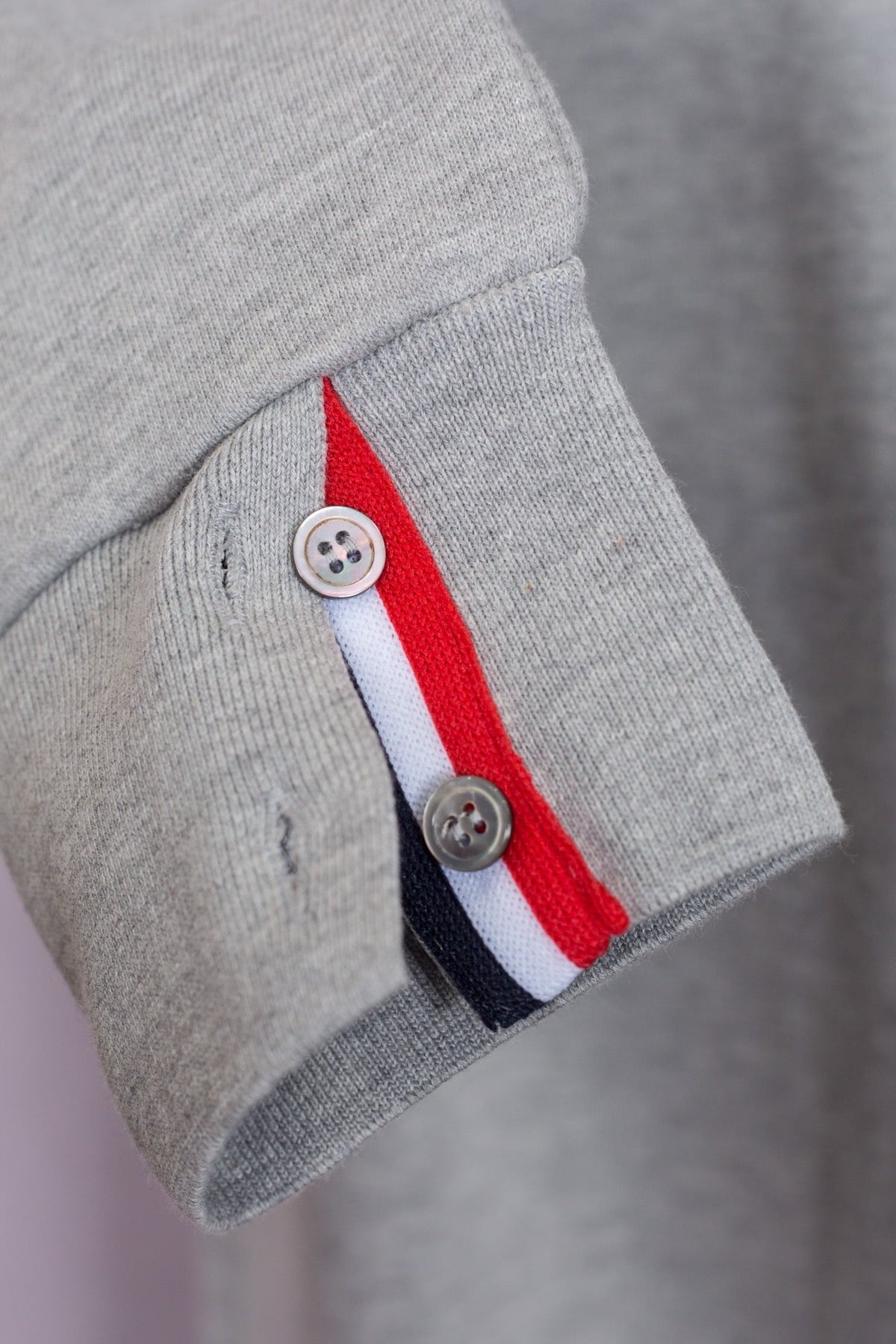 Grey Cotton Bar Stripe Zip-Through - Men's