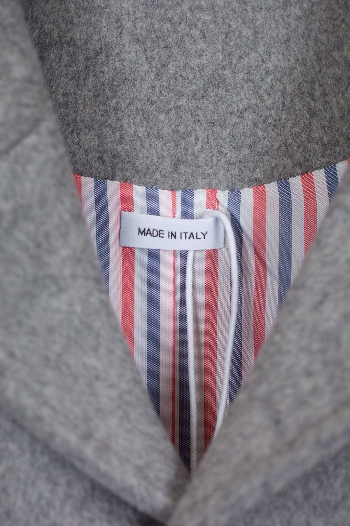 Grey Wool Plain Overcoat - Men's