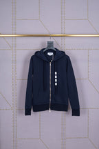 Navy Cotton Bar Stripe Zip-Through - Men's