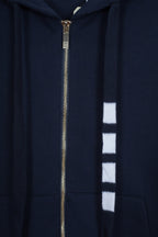 Navy Cotton Bar Stripe Zip-Through - Men's