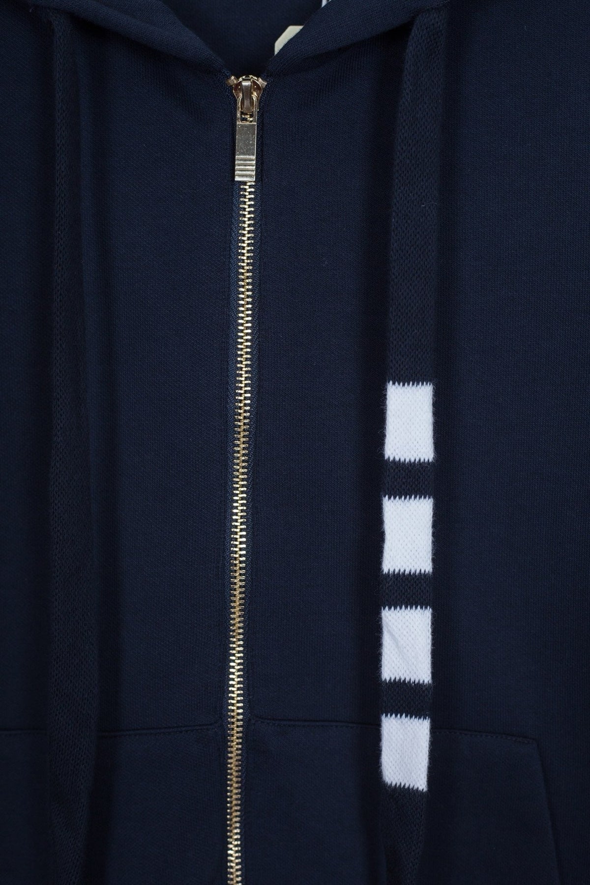 Navy Cotton Bar Stripe Zip-Through - Men's