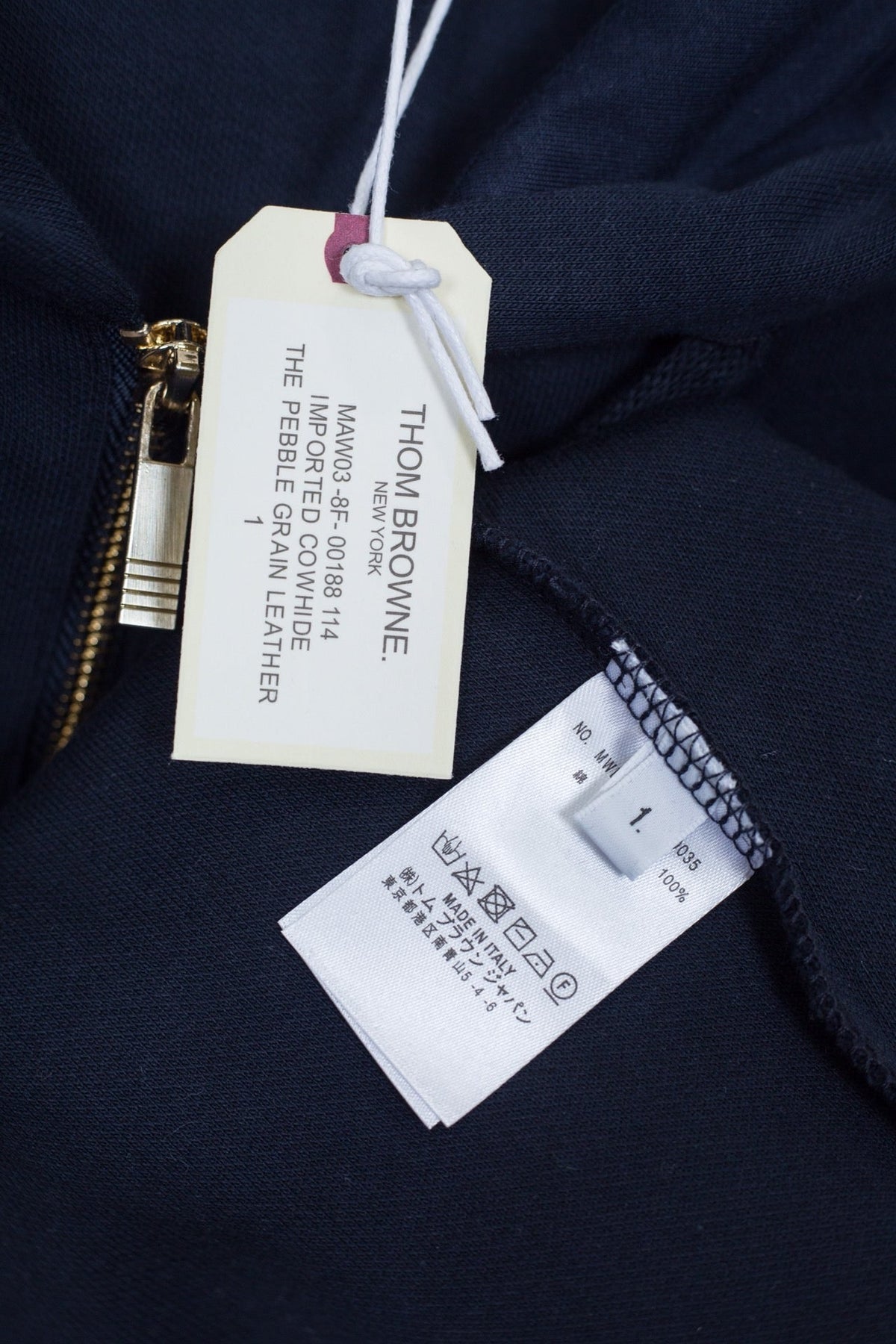 Navy Cotton Bar Stripe Zip-Through - Men's