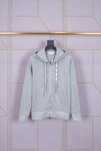 Navy Cotton Bar Stripe Zip-Through - Men's