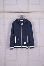 Grey Cotton Plain Zip-Through - Men's