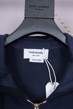 Grey Cotton Plain Zip-Through - Men's