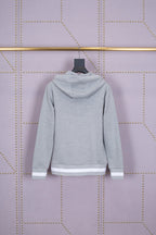 Grey Cotton Plain Zip-Through - Men's