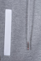 Grey Cotton Plain Zip-Through - Men's