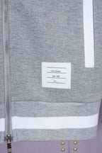 Grey Cotton Plain Zip-Through - Men's