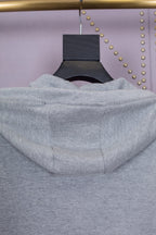 Grey Cotton Plain Zip-Through - Men's