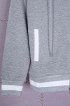 Grey Cotton Plain Zip-Through - Men's