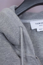 Grey Cotton Plain Zip-Through - Men's