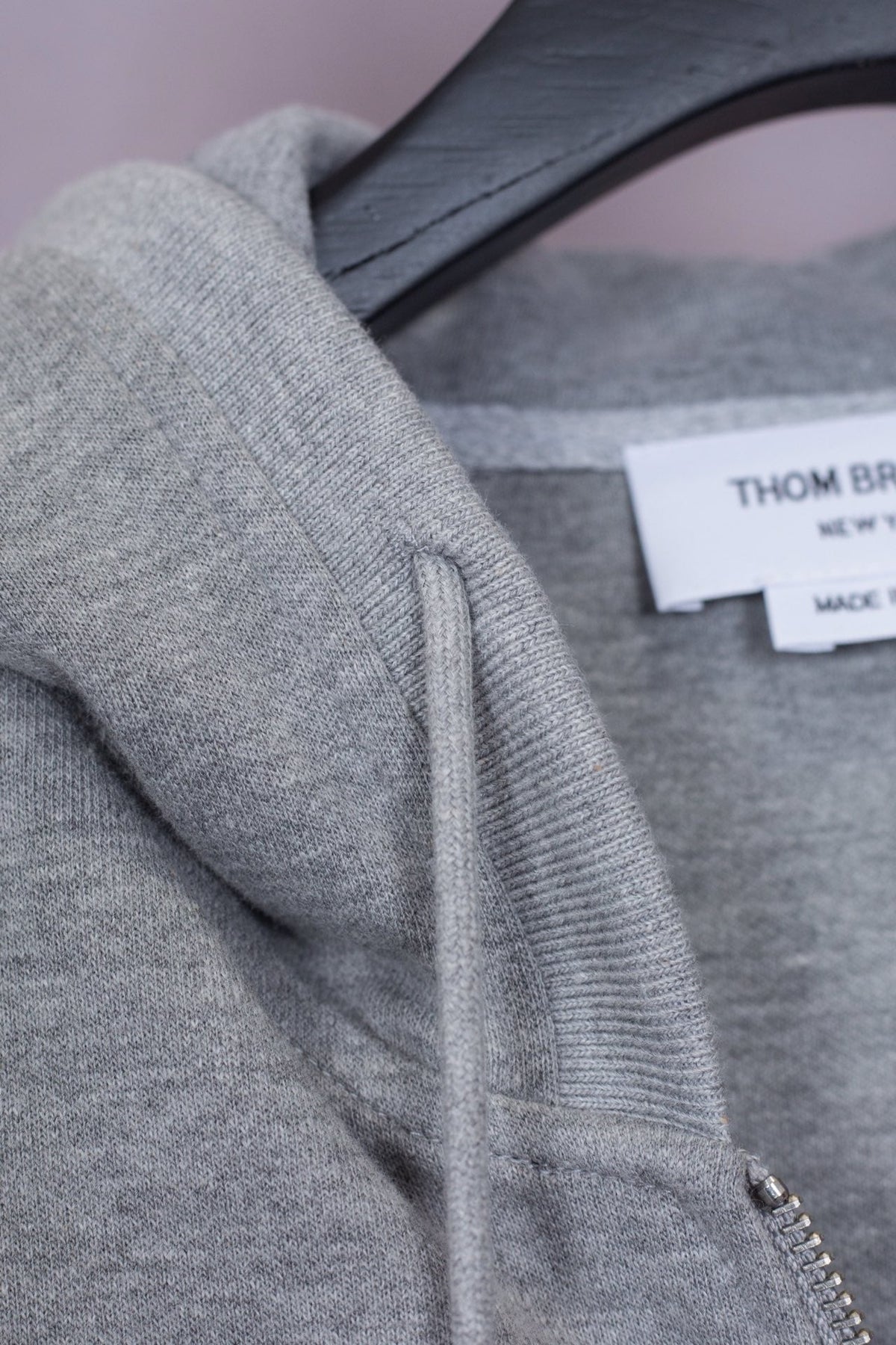 Grey Cotton Plain Zip-Through - Men's