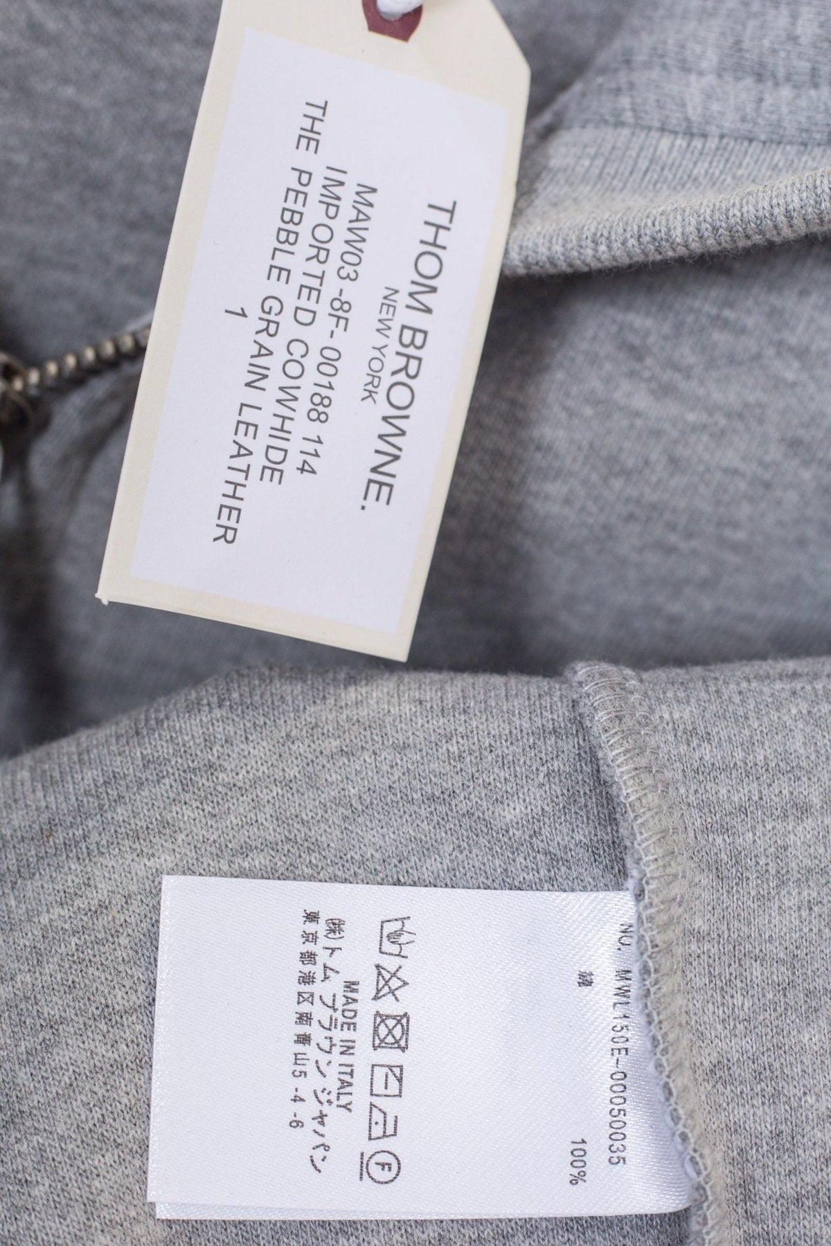 Grey Cotton Plain Zip-Through - Men's