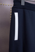 Grey Cotton Contrast Stripe Joggers - Men's