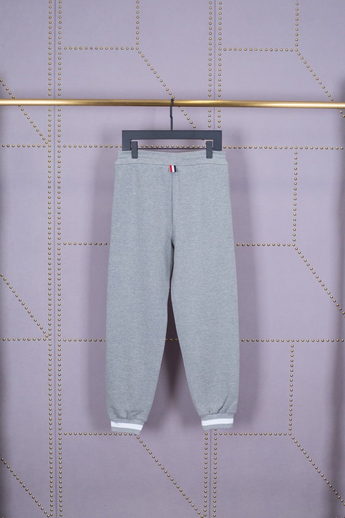 Grey Cotton Contrast Stripe Joggers - Men's