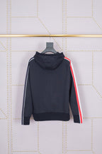 Grey Cotton Bar Stripe Pullover - Men's