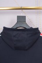 Grey Cotton Bar Stripe Pullover - Men's