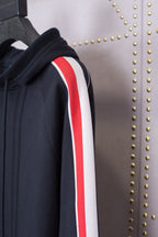 Grey Cotton Bar Stripe Pullover - Men's