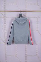 Grey Cotton Bar Stripe Pullover - Men's