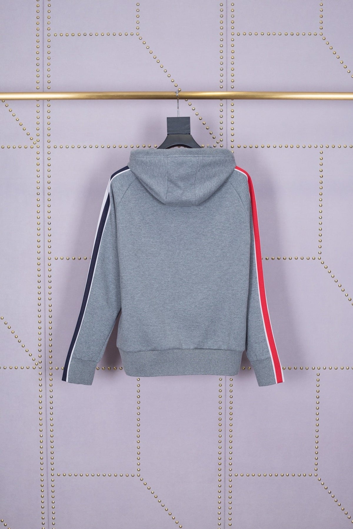 Grey Cotton Bar Stripe Pullover - Men's