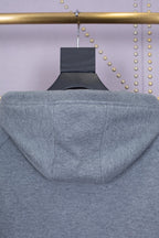 Grey Cotton Bar Stripe Pullover - Men's