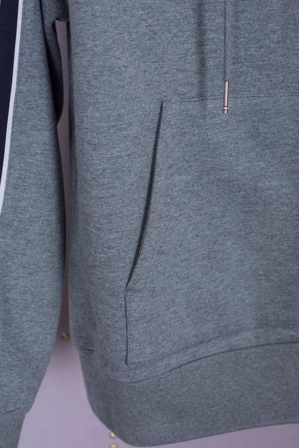Grey Cotton Bar Stripe Pullover - Men's