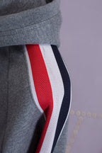 Grey Cotton Bar Stripe Pullover - Men's