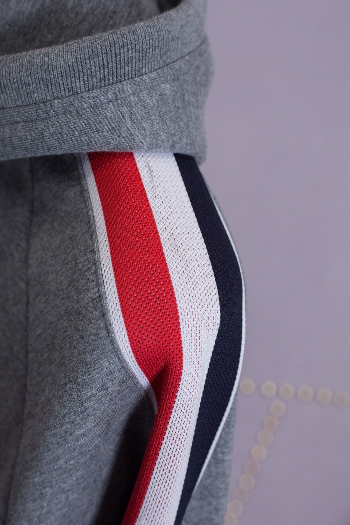 Grey Cotton Bar Stripe Pullover - Men's