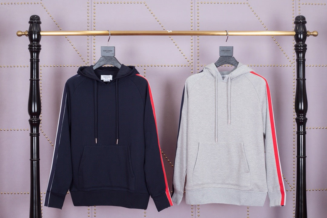 Grey Cotton Bar Stripe Zip-Through - Men's