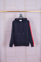Grey Cotton Bar Stripe Zip-Through - Men's