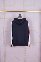 Grey Cotton Bar Stripe Zip-Through - Men's