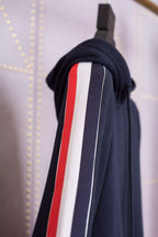 Grey Cotton Bar Stripe Zip-Through - Men's