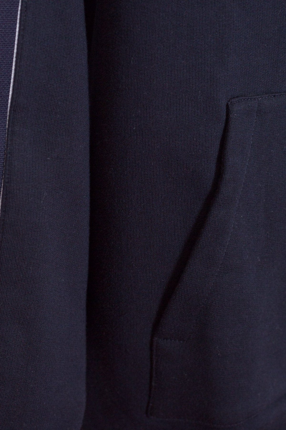 Grey Cotton Bar Stripe Zip-Through - Men's