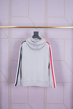 Grey Cotton Bar Stripe Zip-Through - Men's