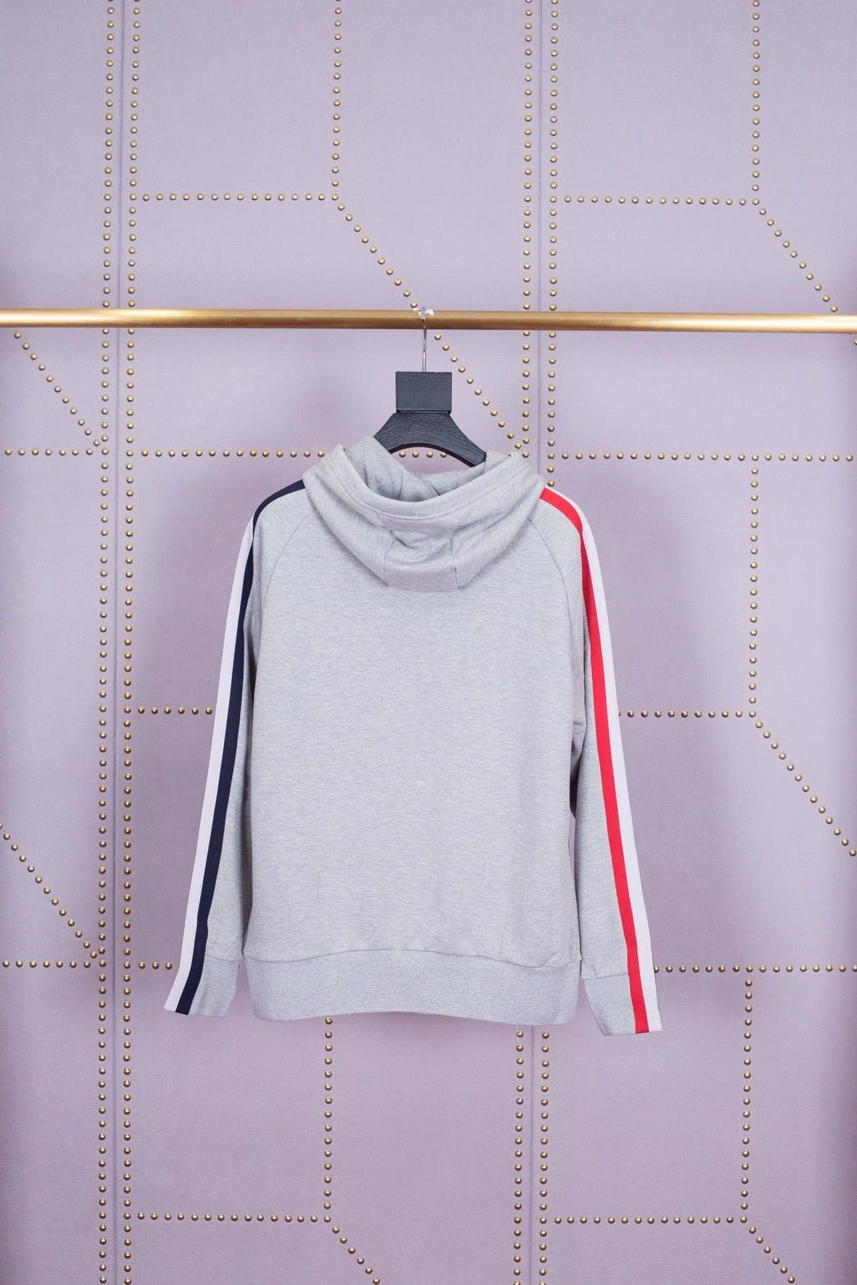 Grey Cotton Bar Stripe Zip-Through - Men's