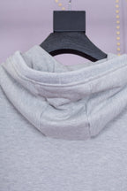 Grey Cotton Bar Stripe Zip-Through - Men's