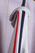 Grey Cotton Bar Stripe Zip-Through - Men's