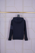 Grey Cotton Bar Stripe Pullover - Men's