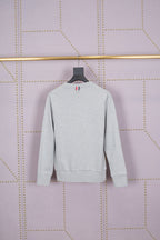 Grey Wool Chest Logo Crewneck - Men's