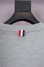 Grey Wool Chest Logo Crewneck - Men's