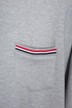 Grey Wool Chest Logo Crewneck - Men's