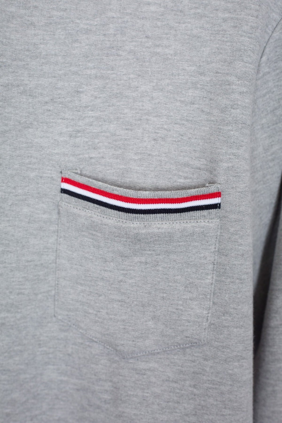 Grey Wool Chest Logo Crewneck - Men's