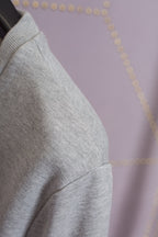 Grey Wool Chest Logo Crewneck - Men's