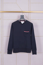 Grey Wool Chest Logo Crewneck - Men's