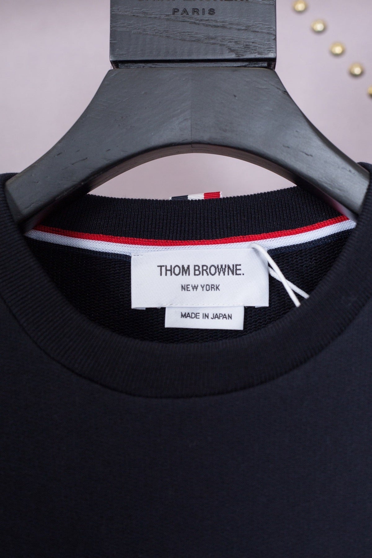 Grey Wool Chest Logo Crewneck - Men's