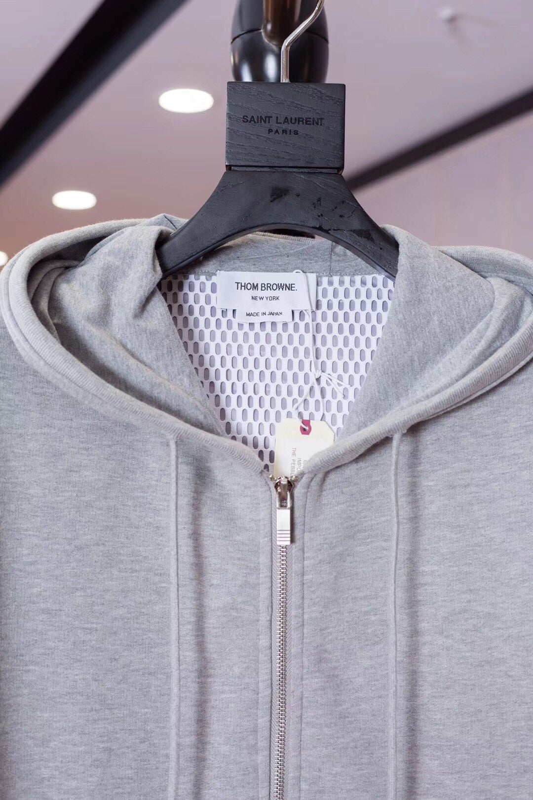 Grey Cotton Striped Sleeve Zip-Through - Men's