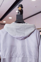 Grey Cotton Striped Sleeve Zip-Through - Men's