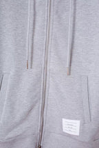 Grey Cotton Striped Sleeve Zip-Through - Men's