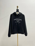 Black Cotton Chest Text Pullover - Men's